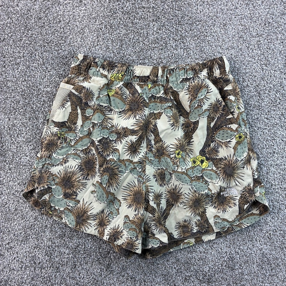 The North Face Pathfinder Pull On Shorts Women's Small Tan Cactus Print NF0A86SA